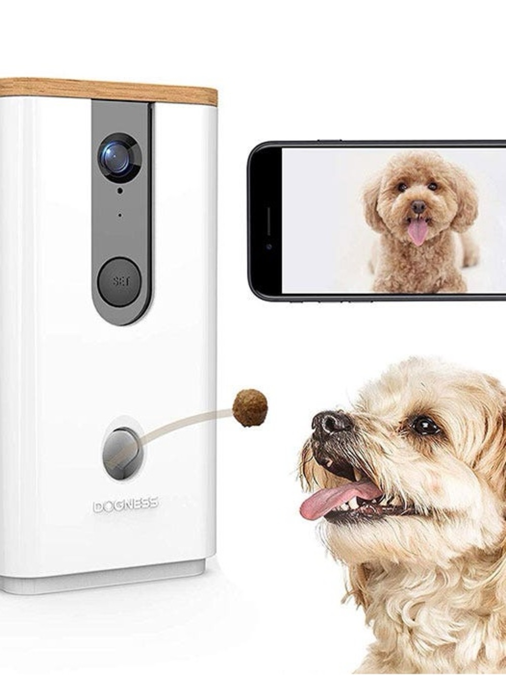 NIB Dogness SmartCam Treat Dispenser & HD Pet Camera White